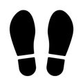 Blsck footsteps icon template. Shoes print symbol, sign. Vector illustration isolated on white background