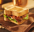 BLT bacon lettuce tomato sandwich Royalty Free Stock Photo