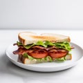 Crispy BLT Bacon Lettuce & Tomato Sandwich Lunch Royalty Free Stock Photo