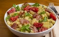 blt pasta salad with rotini , tomatoe, bacon , and lettuce Royalty Free Stock Photo