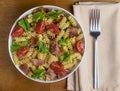 blt pasta salad made with rotini pasta Royalty Free Stock Photo