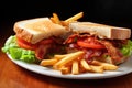 BLT Sandwich. Bacon, lettuce and tomato sandwich.