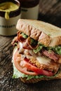 BLT sandwich with chicken and avocado Royalty Free Stock Photo