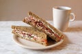 BLT sandwich and tea