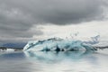 Blu iceberg in the glacier lagoon