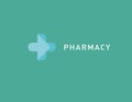 Logo cross and arrow pointer pharmacy Royalty Free Stock Photo