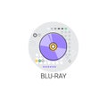 Blu-ray Compact Disk Storage Icon