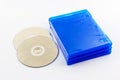 Blu Ray disc boxes and Blu Ray Disc. Royalty Free Stock Photo
