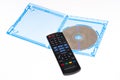 Blu-ray disc with remote control Royalty Free Stock Photo