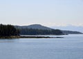 Blubber Bay and Vancouver Island Mountain ranges Royalty Free Stock Photo