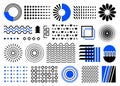 Abstract geometric shapes. set of black and blue memphis elements Royalty Free Stock Photo