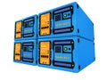 Blue 3d servers #4 Royalty Free Stock Photo