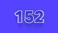 Blue 3d symbol of 152 number icon on Blue background Royalty Free Stock Photo