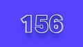 Blue 3d symbol of 156 number icon on Blue background Royalty Free Stock Photo