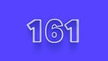 Blue 3d symbol of 161 number icon on Blue background