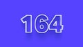 Blue 3d symbol of 164 number icon on Blue background Royalty Free Stock Photo