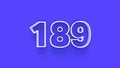 Blue 3d symbol of 189 number icon on Blue background Royalty Free Stock Photo