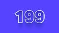 Blue 3d symbol of 199 number icon on Blue background