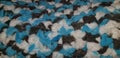 Blue aand whate and brown knitted blanket