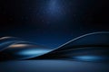 Blue Abstact wave on winter dark background. Festive, Elegant and Luxury light lines with shine particles