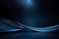 Blue Abstact wave on winter dark background. Festive, Elegant and Luxury light lines with shine particles