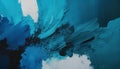 Blue abstract acrylic painting on canvas. Abstract art background. Fragment of artwork. Royalty Free Stock Photo