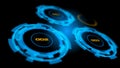 Blue abstract advanced technology control panel user interface.