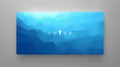 Blue abstract background. Realistic landscape with waves. Cover design template. 3d vector illustration