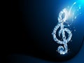 Blue Abstract Background Shattered Musical Note Royalty Free Stock Photo