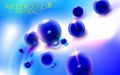 Blue abstract background with spheres. Balls composition plastic bright bubbles. Vector illustration of glossy rounded objects,