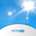 Blue Abstract Background With Sunburst Flare