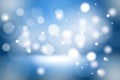 Blue abstract background. white light and snowflakes blurred beautiful shiny lights use wallpaper backdrop and your product. Royalty Free Stock Photo