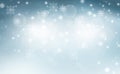 Blue abstract background. white light and snowflakes bokeh Christmas blurred beautiful shiny lights use wallpaper backdrop Royalty Free Stock Photo