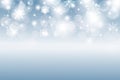 Blue abstract background. white light and snowflakes bokeh winter for Christmas new year blurred Royalty Free Stock Photo