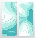 Blue abstract banner - set of vector template illustrations Royalty Free Stock Photo