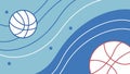 Blue Abstract Basketball and Fluid Waves, vector design Generative AI Royalty Free Stock Photo