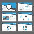 Blue Abstract Brochure report flyer magazine presentation element template a4 size set for advertising marketing website