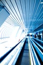 Blue abstract ceiling in office