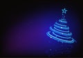 Blue Abstract Christmas Tree Royalty Free Stock Photo