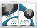 Blue abstract circle annual report Brochure design template vector. Business Flyers infographic magazine poster.Abstract layout