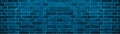 Blue abstract colored colorful damaged rustic brick wall brickwork stonework masonry texture background banner panorama panormic Royalty Free Stock Photo