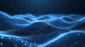 Blue abstract digital wave with dots. Sound wave, big data, network connection Royalty Free Stock Photo
