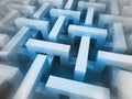 Blue abstract dimensional cubic structure blur Royalty Free Stock Photo