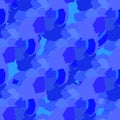 Blue abstract elements scattered over a pattern Royalty Free Stock Photo