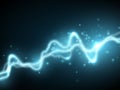 Blue abstract energy shock effect. Electric discharge. Vector illustration Royalty Free Stock Photo