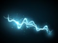 Blue abstract energy shock effect. Electric discharge. Vector illustration Royalty Free Stock Photo