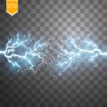 Blue abstract energy shock explosion special light effect with spark. Vector glow power lightning cluster. Electric Royalty Free Stock Photo