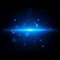 Blue abstract flash in deep blue space. Realistic starry sky with a blue glow. EPS 10