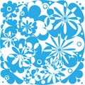 Blue abstract flowersWhite blue abstract floral pattern. Abstract floral background.