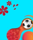 Blue abstract football background with soccer ball.